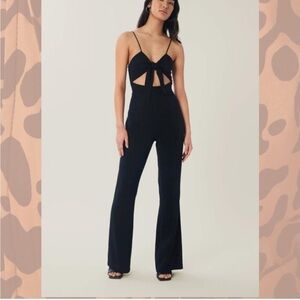 NWT LITA BY CIARA REVOLVE BLACK TIE FRONT JUMPSUIT STYLE: L230-1 Size S